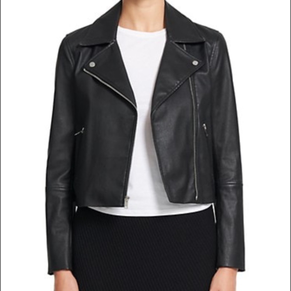 NWOT THEORY NEW MOTO AUTUMN LEATHER JACKET - Picture 6 of 12